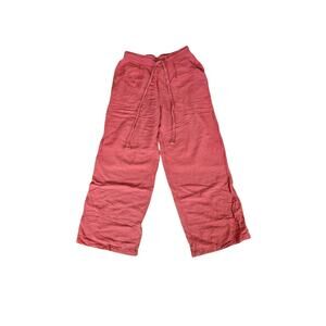 a new day brick orange linen pants with pockets, size small